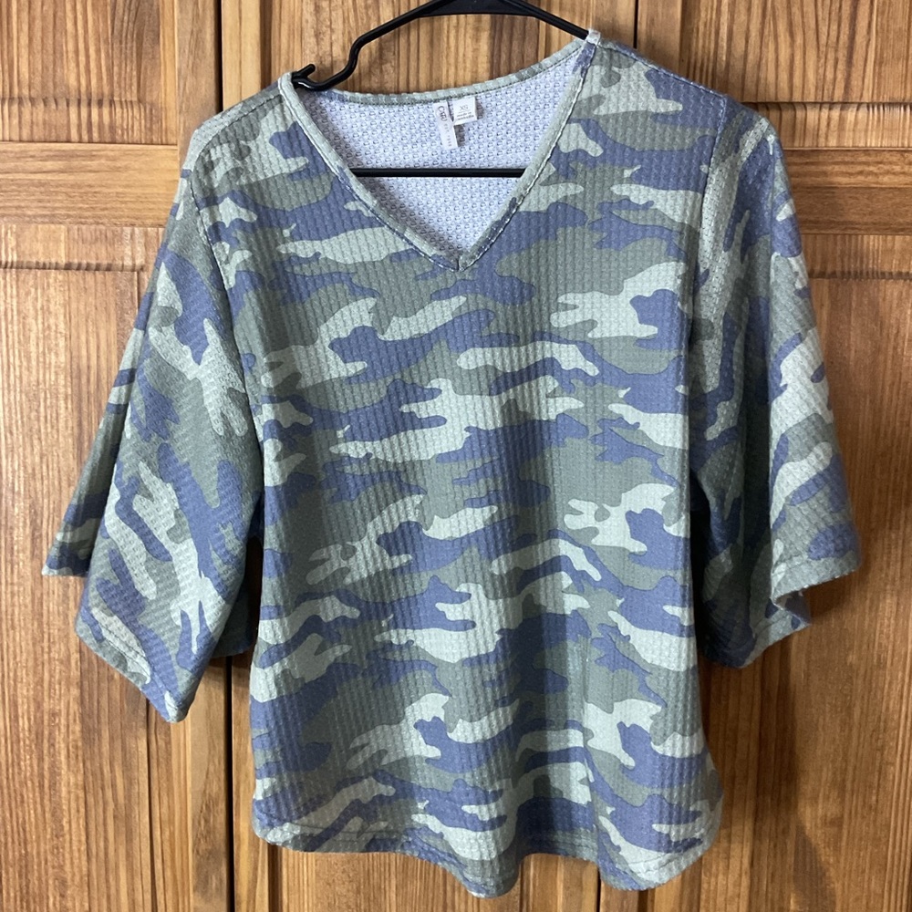 Cato Camo Waffle Knit Shirt